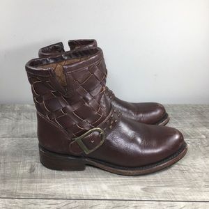 Matisse Womens Harness Motorcycle Biker Leather Short Soft Toe Booties Boots 6.5